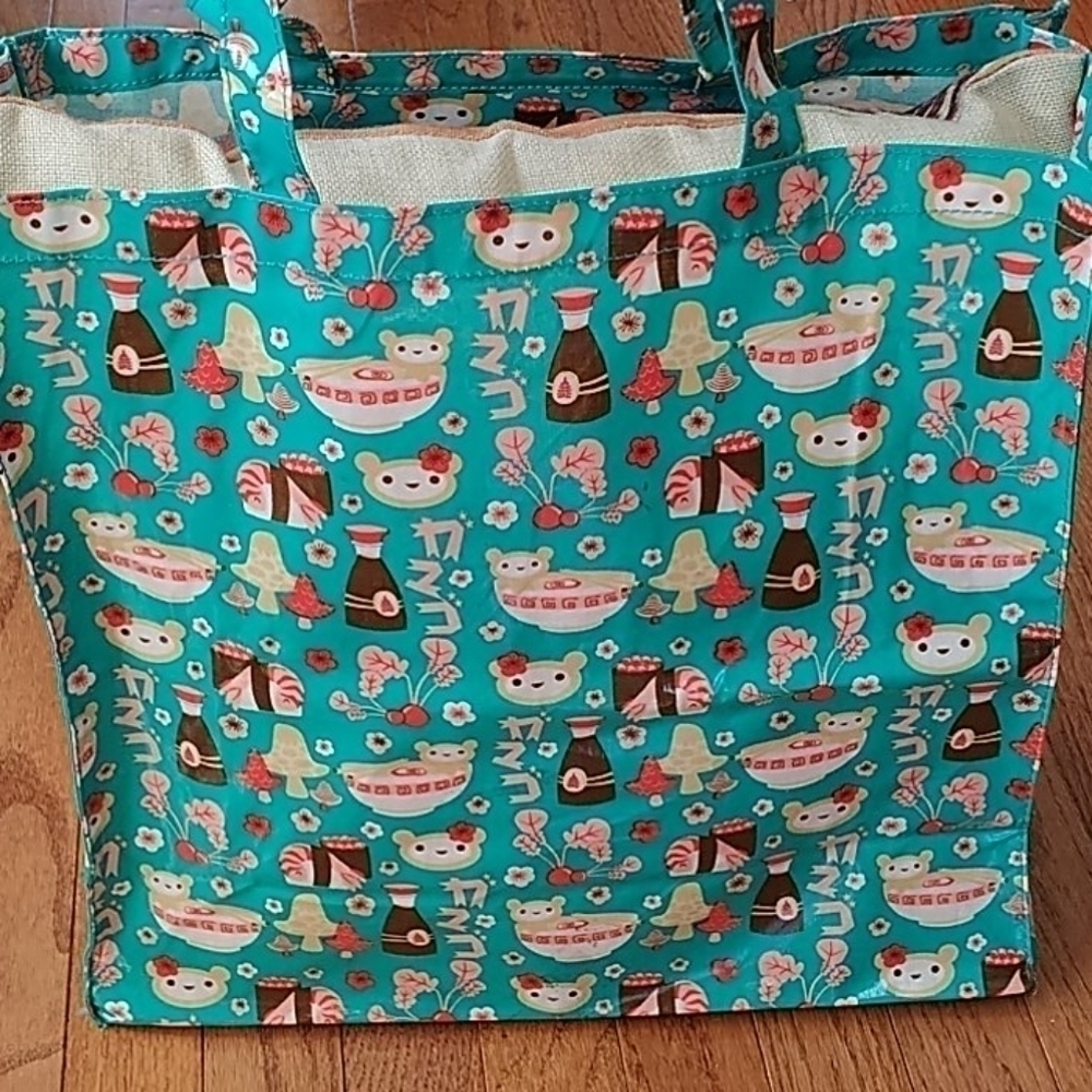 Cute Novelty print Vinyl Tote shopping bag - Picture 6 of 7